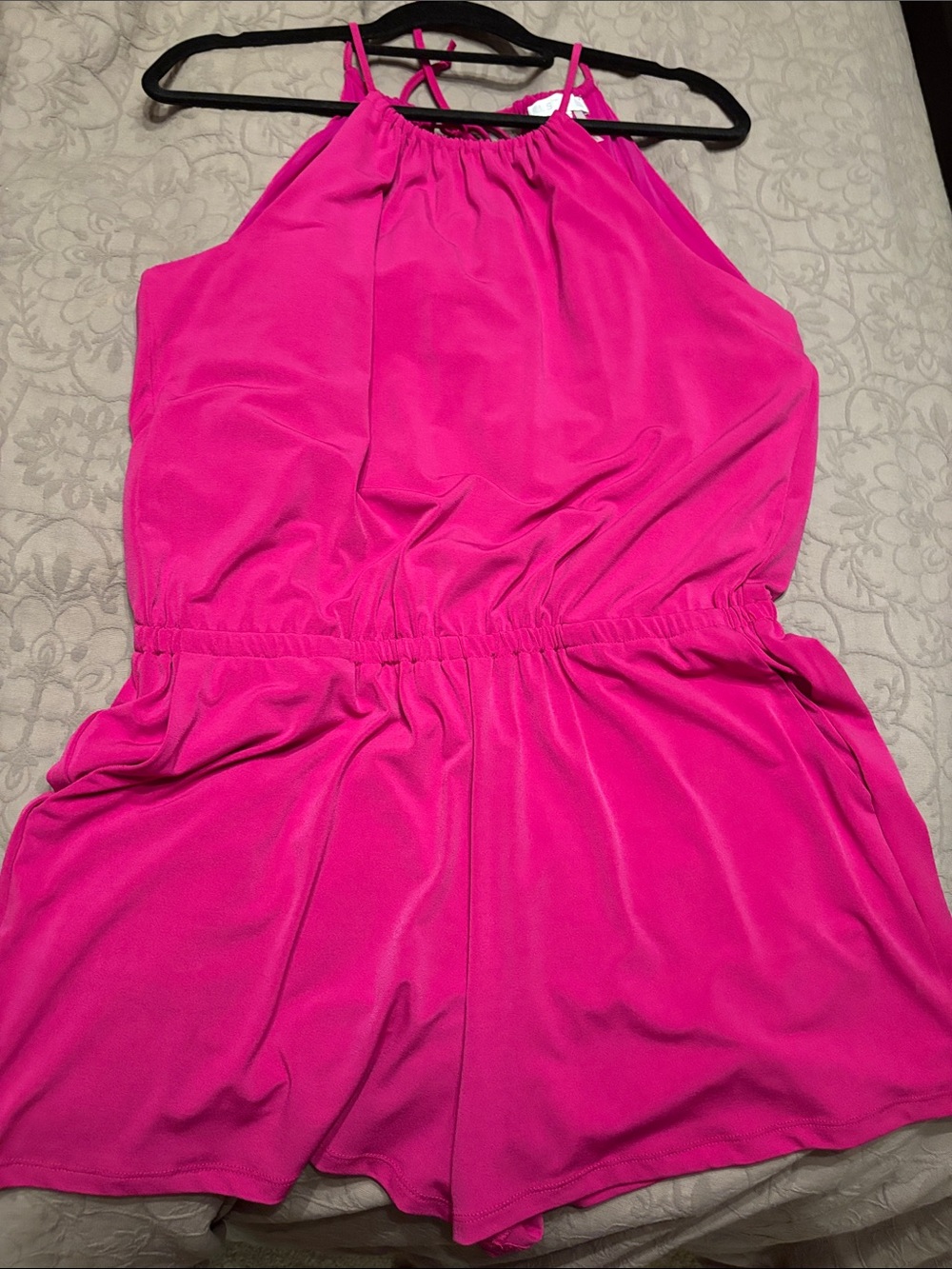 1. State Girls Hot Pink Halter Romper One-Piece